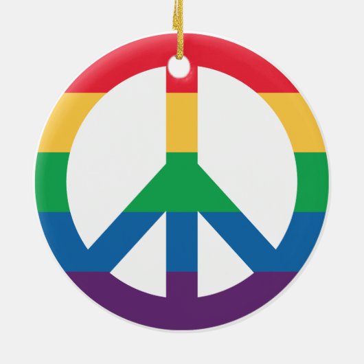 Rainbow Pride Peace Sign Ornament (Achterkant)