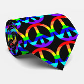 Rainbow Pride Peace Symbol Stropdas (Opgerold)