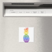 Rainbow Pride Pineapple LGBTQ Magneet (Insitu (Vaatwasser))