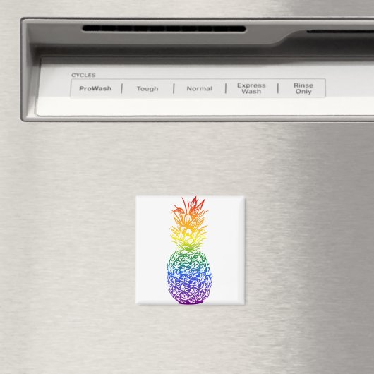 Rainbow Pride Pineapple LGBTQ Magneet (Insitu (Vaatwasser))