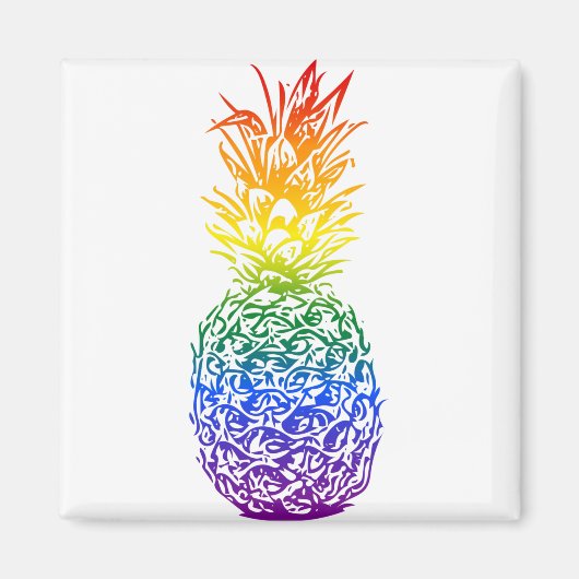 Rainbow Pride Pineapple LGBTQ Magneet (Voorkant)