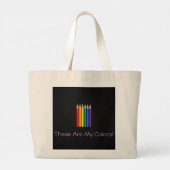 Rainbow pride potloden grote tote bag (Achterkant)