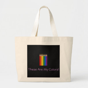Rainbow pride potloden grote tote bag