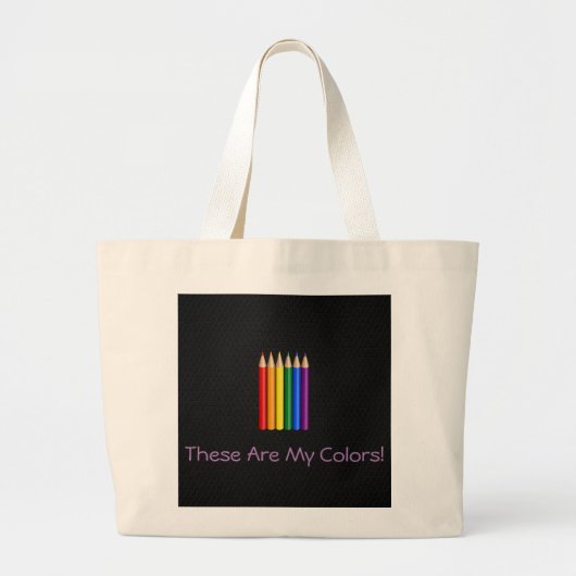 Rainbow pride potloden grote tote bag (Voorkant)