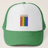 Rainbow pride potloden trucker pet (Voorkant)