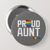 Rainbow Pride Proud tante Ronde Button 4,0 Cm (Voorkant /achterkant)