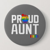 Rainbow Pride Proud tante Ronde Button 4,0 Cm (Voorkant)