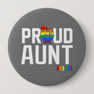 Rainbow Pride Proud tante Ronde Button 4,0 Cm