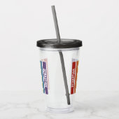 Rainbow Pride Retro gemuteerde kleuren Acryl Drinkbeker (Links)