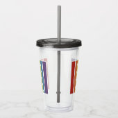 Rainbow Pride Retro gemuteerde kleuren Acryl Drinkbeker (Rechts)