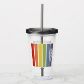 Rainbow Pride Retro gemuteerde kleuren Acryl Drinkbeker (Voorkant)