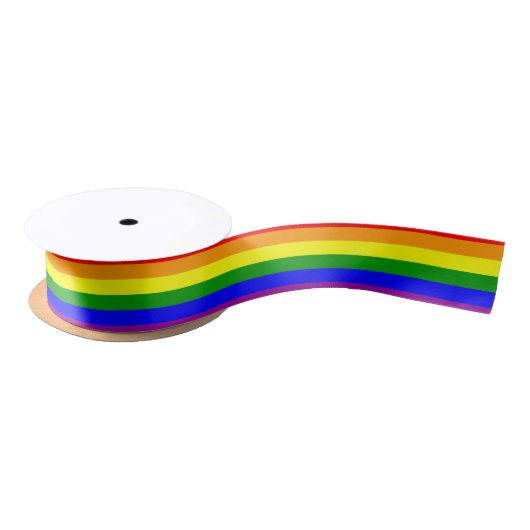 Rainbow Pride Ribbon Satijnen Lint (Spoel)