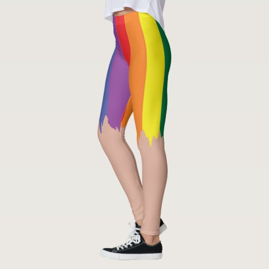 Rainbow Pride Running Paint Novelty Fun Leggings (Links)