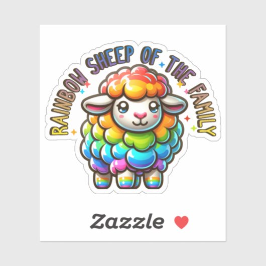 Rainbow Pride Schaap van de Familie Sticker (Vel)