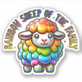 Rainbow Pride Schaap van de Familie Sticker (Voorkant)