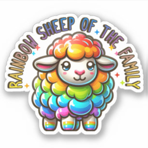 Rainbow Pride Schaap van de Familie Sticker