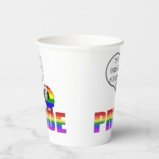 Rainbow Pride Sheep 8oz Paper Cup Papieren Bekers (Rechts)