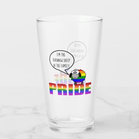 Rainbow Pride Sheep Glass Tumbler (Achterkant)