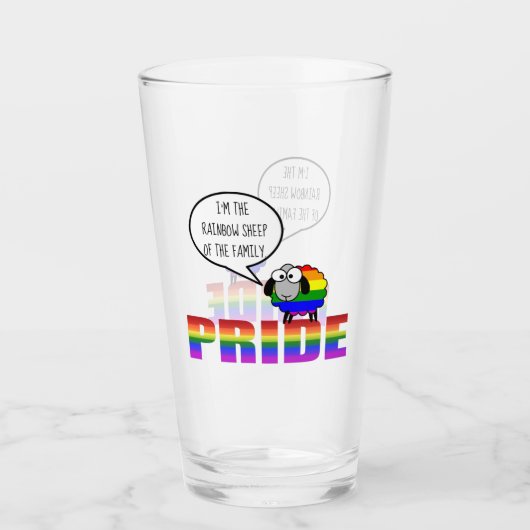 Rainbow Pride Sheep Glass Tumbler (Voorkant)