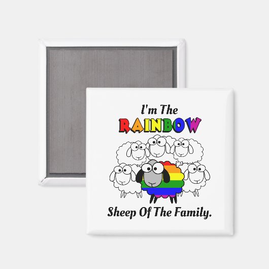 Rainbow Pride Sheep Magneet (Voorkant / Achterkant)