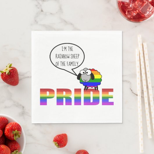 Rainbow Pride Sheep Paper Napkin Servet (Insitu)