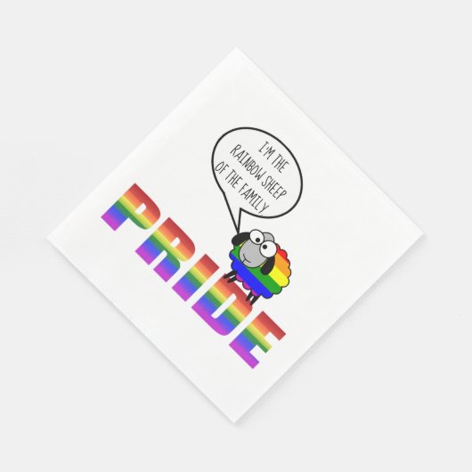 Rainbow Pride Sheep Paper Napkin Servet (Hoek)