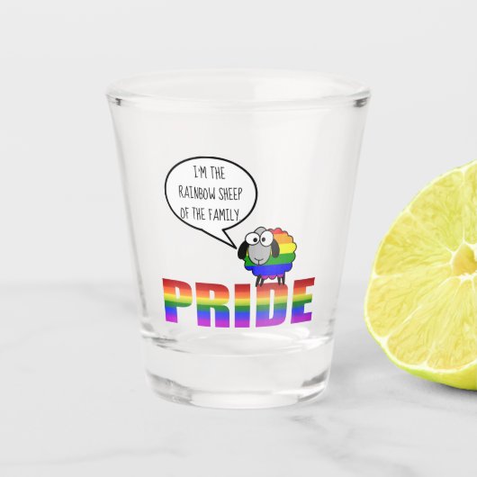 Rainbow Pride Sheep Shot Glass Glas (Voorkant)