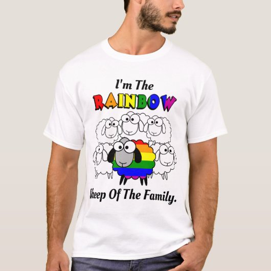 Rainbow Pride Sheep T-shirt (Voorkant)