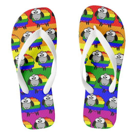 Rainbow Pride Sheep Teenslippers (Voetbed)