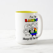 Rainbow Pride Sheep Tweekleurige Koffiemok (Voorkant rechts)