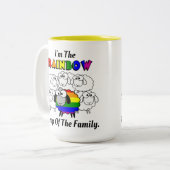 Rainbow Pride Sheep Tweekleurige Koffiemok (Voorkant links)