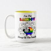 Rainbow Pride Sheep Tweekleurige Koffiemok (Links)