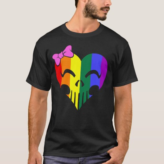 Rainbow Pride Skully Unisex T-shirt (Voorkant)