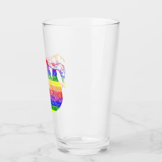 Rainbow Pride-sleuf Drink glas (Links)