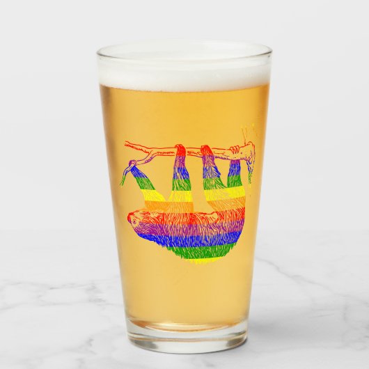 Rainbow Pride-sleuf Drink glas (Voorkant gevuld)