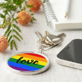 Rainbow Pride Sleutelhanger (Zijkant)