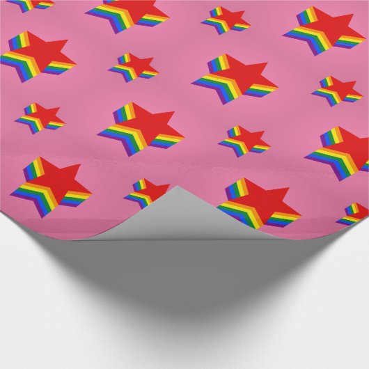 Rainbow pride stars Wrapping Paper Cadeaupapier (Hoek)