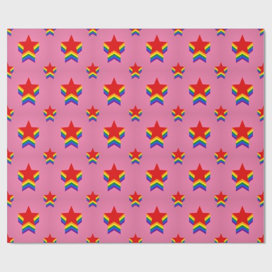 Rainbow pride stars Wrapping Paper Cadeaupapier (Vlak)