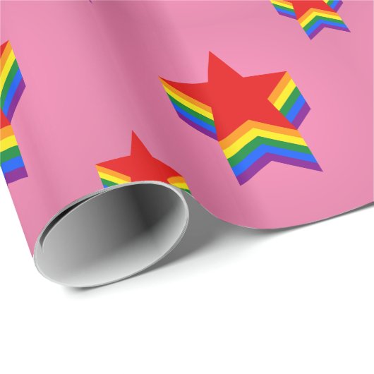 Rainbow pride stars Wrapping Paper Cadeaupapier (Rol Hoek)