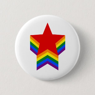 Rainbow pride sterren Button