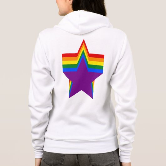 Rainbow pride sterren hoodie (Achterkant)