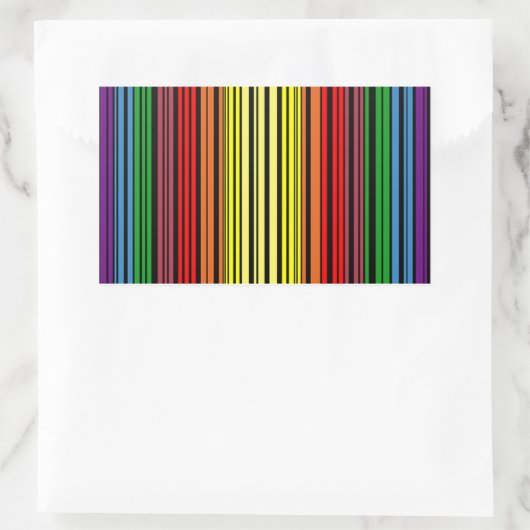 Rainbow pride streepjescode rechthoekige sticker (Tas)