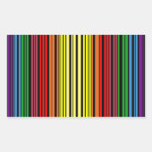 Rainbow pride streepjescode rechthoekige sticker (Voorkant)