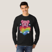 Rainbow Pride Teddy Bear LGBTQ+ Gay Lesbian Queer  T-shirt (Voorkant volledig)