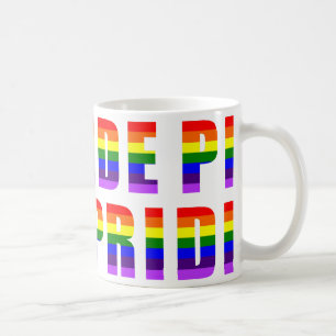 Rainbow Pride Tekstkunst op Aangepaste Kleur Koffiemok