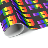 Rainbow Pride Text Art op Custom Black Color Cadeaupapier (Rol Hoek)