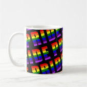 Rainbow Pride Text Art op Custom Black Color Koffiemok (Links)