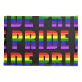 Rainbow Pride Text Art op Custom Black Color Kussensloop (Achterkant)
