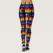 Rainbow Pride Text Art op Custom Black Color Leggings (Achterkant)