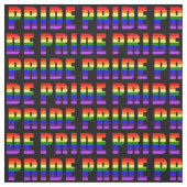 Rainbow Pride Text Art op Custom Black Color Stof (Swatch)